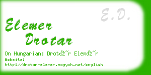 elemer drotar business card